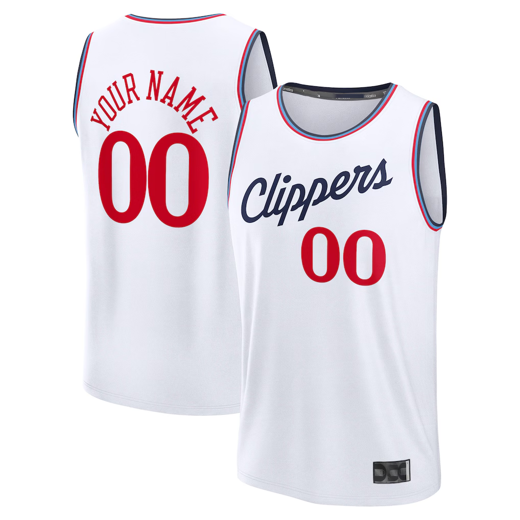 Ldoa Custom LA.Clippers White Fast Break Stitched Jerseys - Association Edition