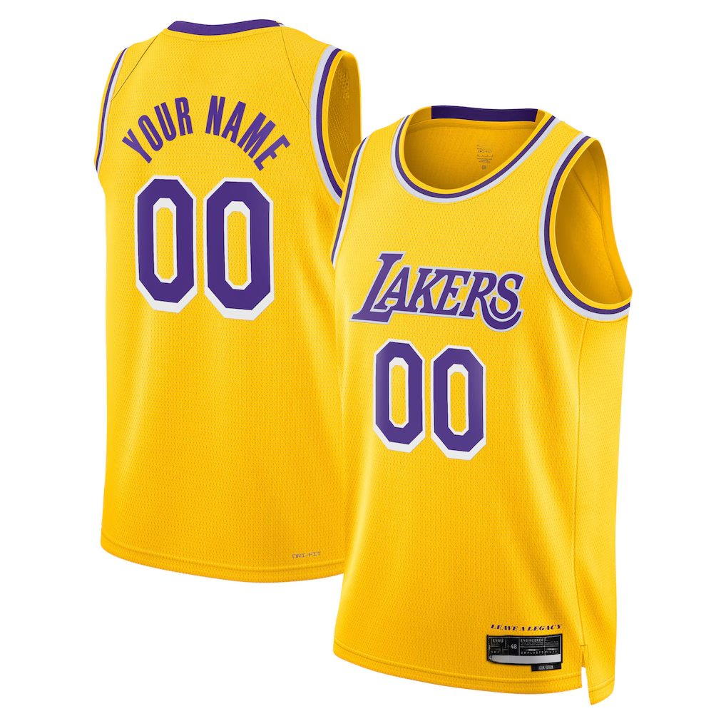 Ldoa Custom LA.Lakers Gold Swingman Stitched Jerseys - Icon Edition