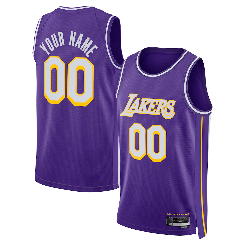 Ldoa Custom LA.Lakers Purple Swingman Stitched Jerseys - Statement Edition
