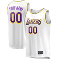 Ldoa Custom LA.Lakers White Fast Break Replica Stitched Jerseys - Association Edition
