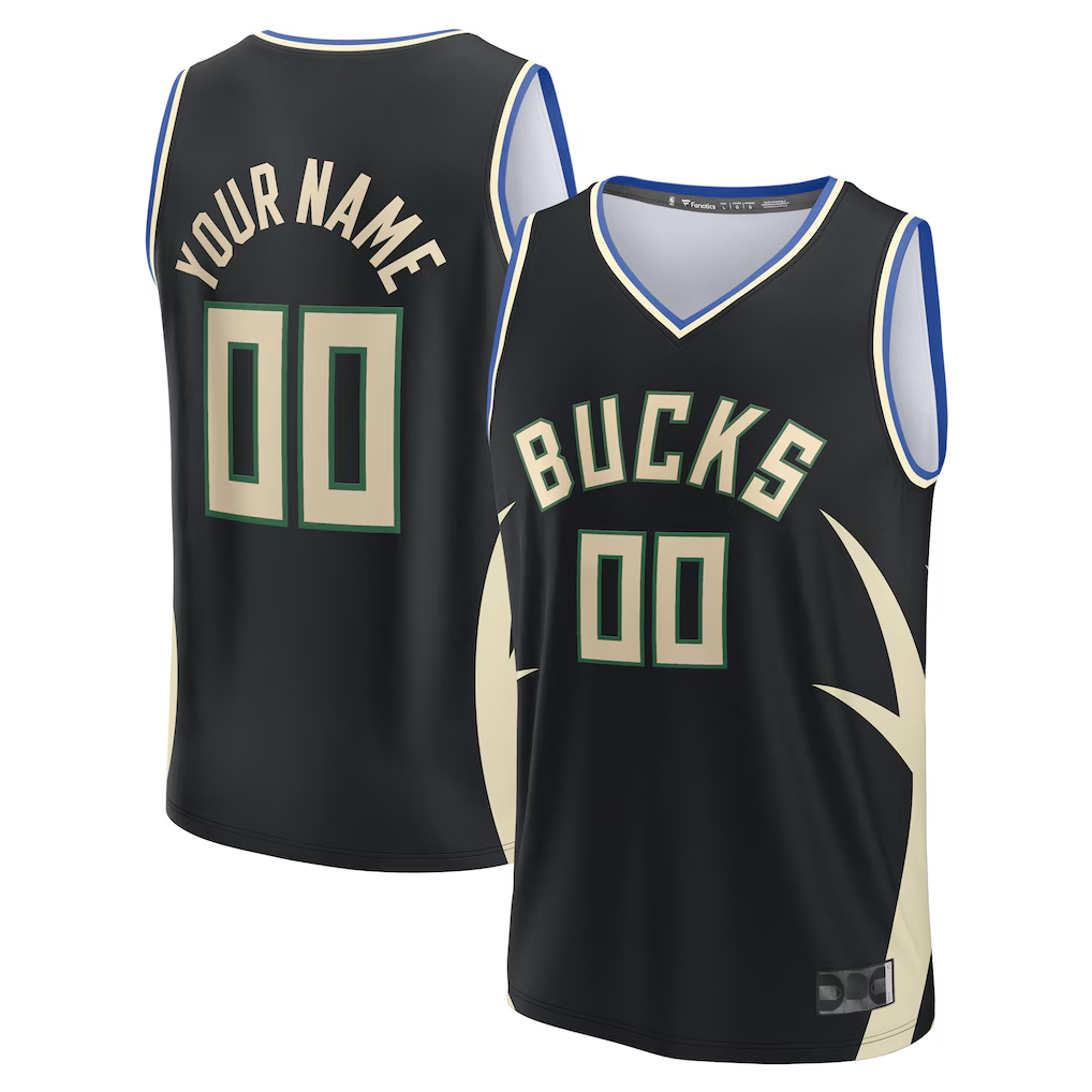 Ldoa Custom M.Bucks Black Fast Break Jerseys - Statement Edition