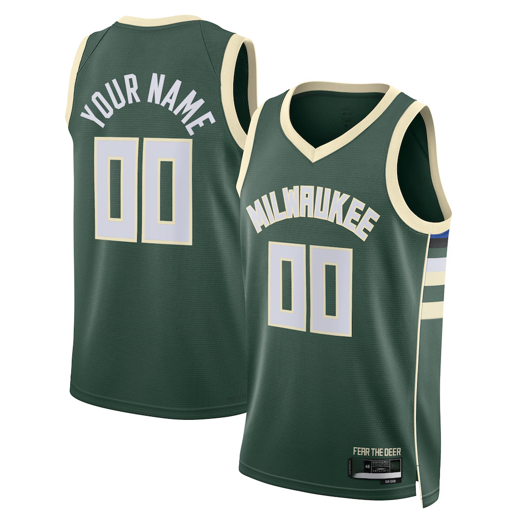 Ldoa Custom M.Bucks Hunter Green Swingman Jerseys - Icon Edition