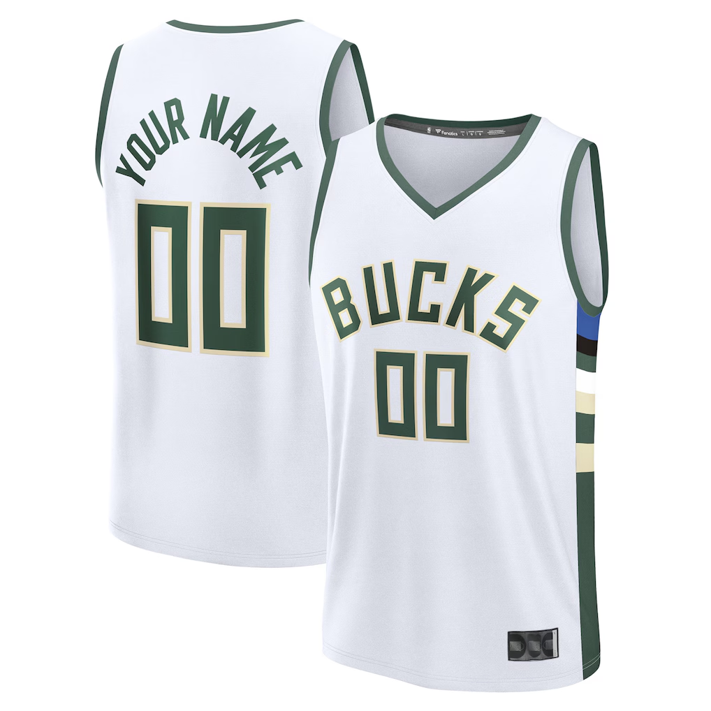 Ldoa Custom M.Bucks White Fast Break Jerseys - Association Edition