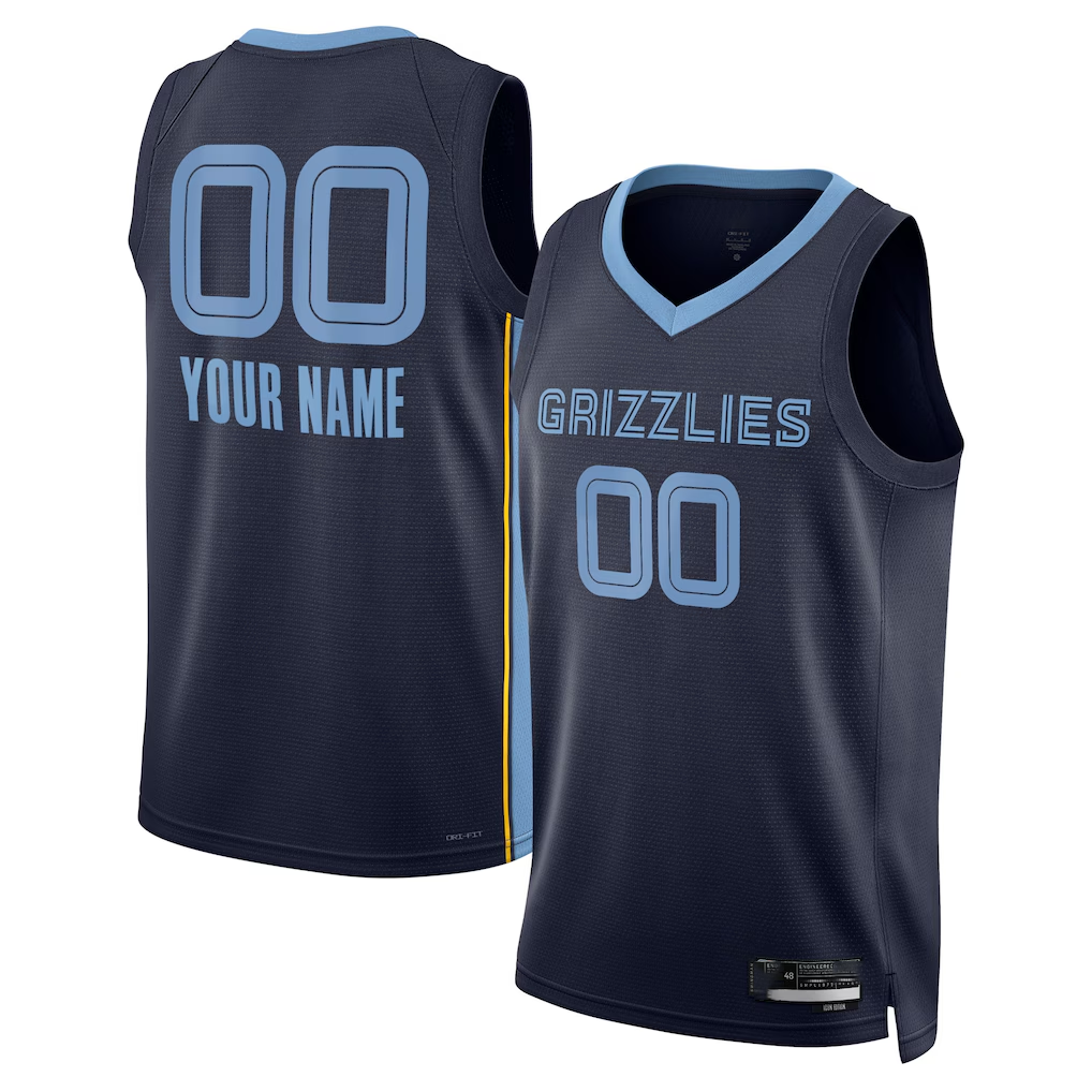 Ldoa Custom M.Grizzlies Navy Swingman Stitched Jerseys- Icon Edition