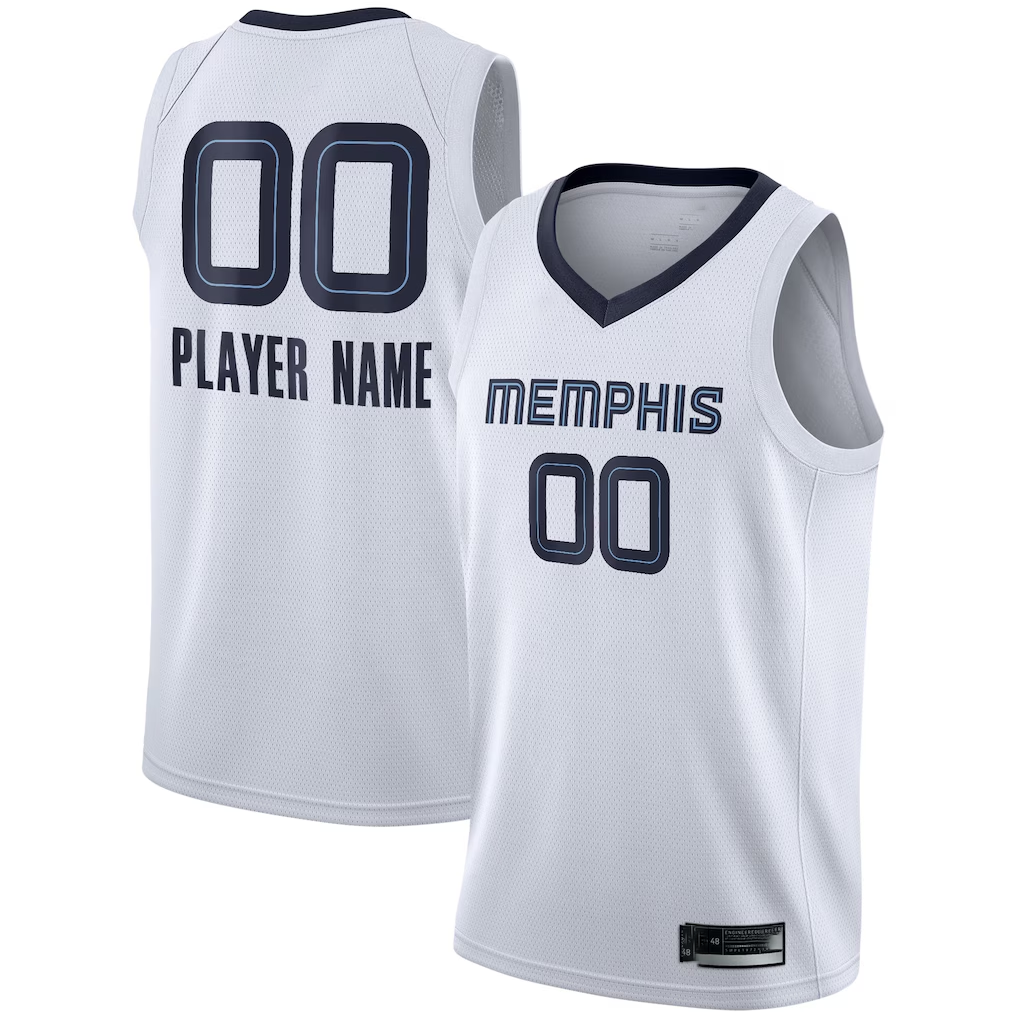 Ldoa Custom M.Grizzlies White 2020-2021 Swingman Stitched Jerseys - Association Edition