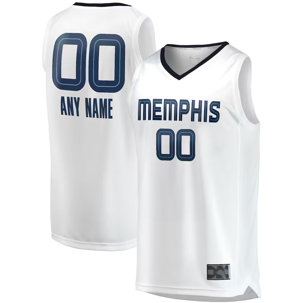 Ldoa Custom M.Grizzlies White Fast Break Replica Stitched Jerseys- Association Edition