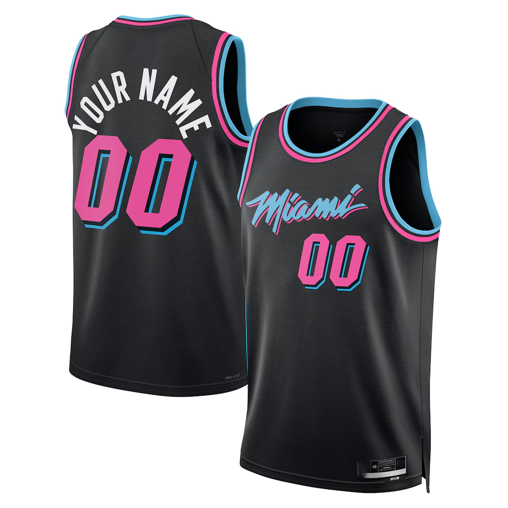 Ldoa Custom M.Heat Black 202526 City Edition Swingman Jerseys