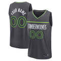 Ldoa Custom M.Timberwolves Anthracite Fast Break Stitched Jerseys- Icon Edition