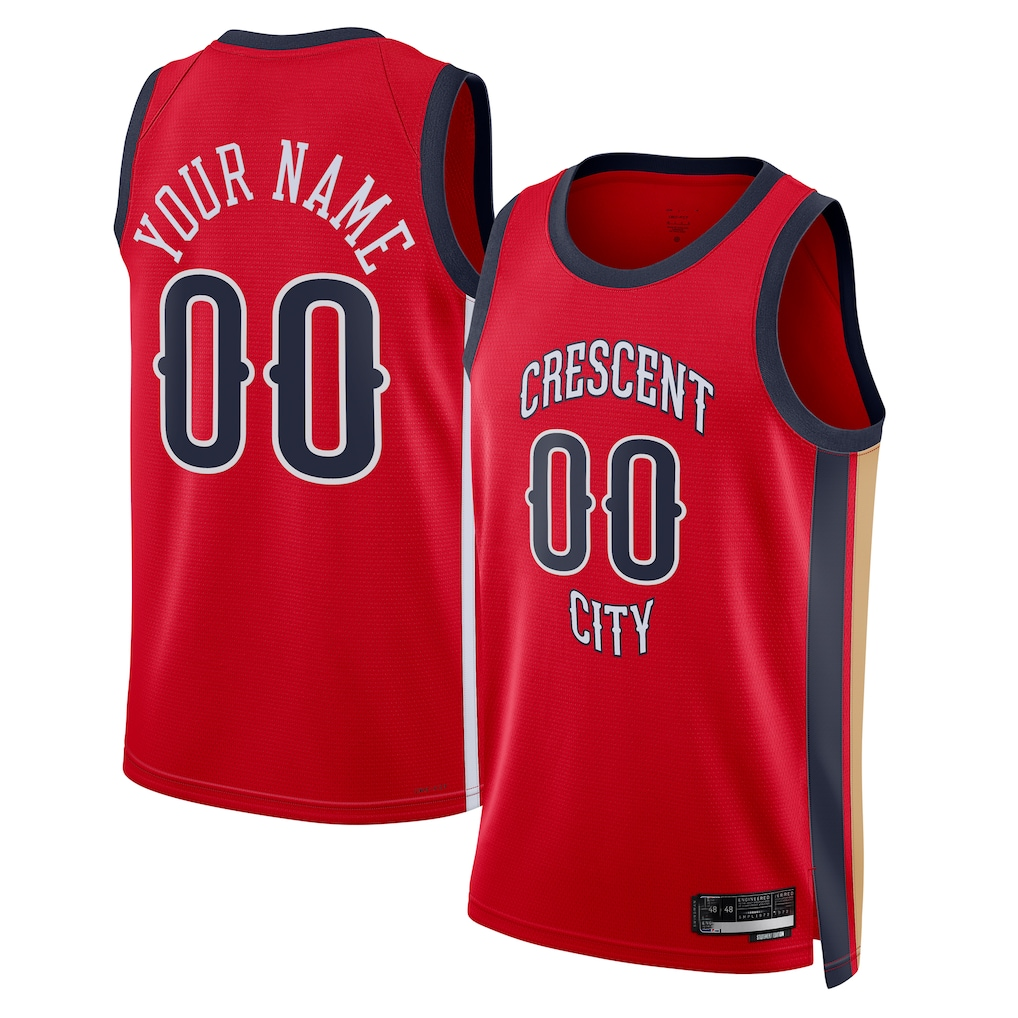 Ldoa Custom NO.Pelicans Jordan Brand Red Swingman Stitched Jerseys- Statement Edition