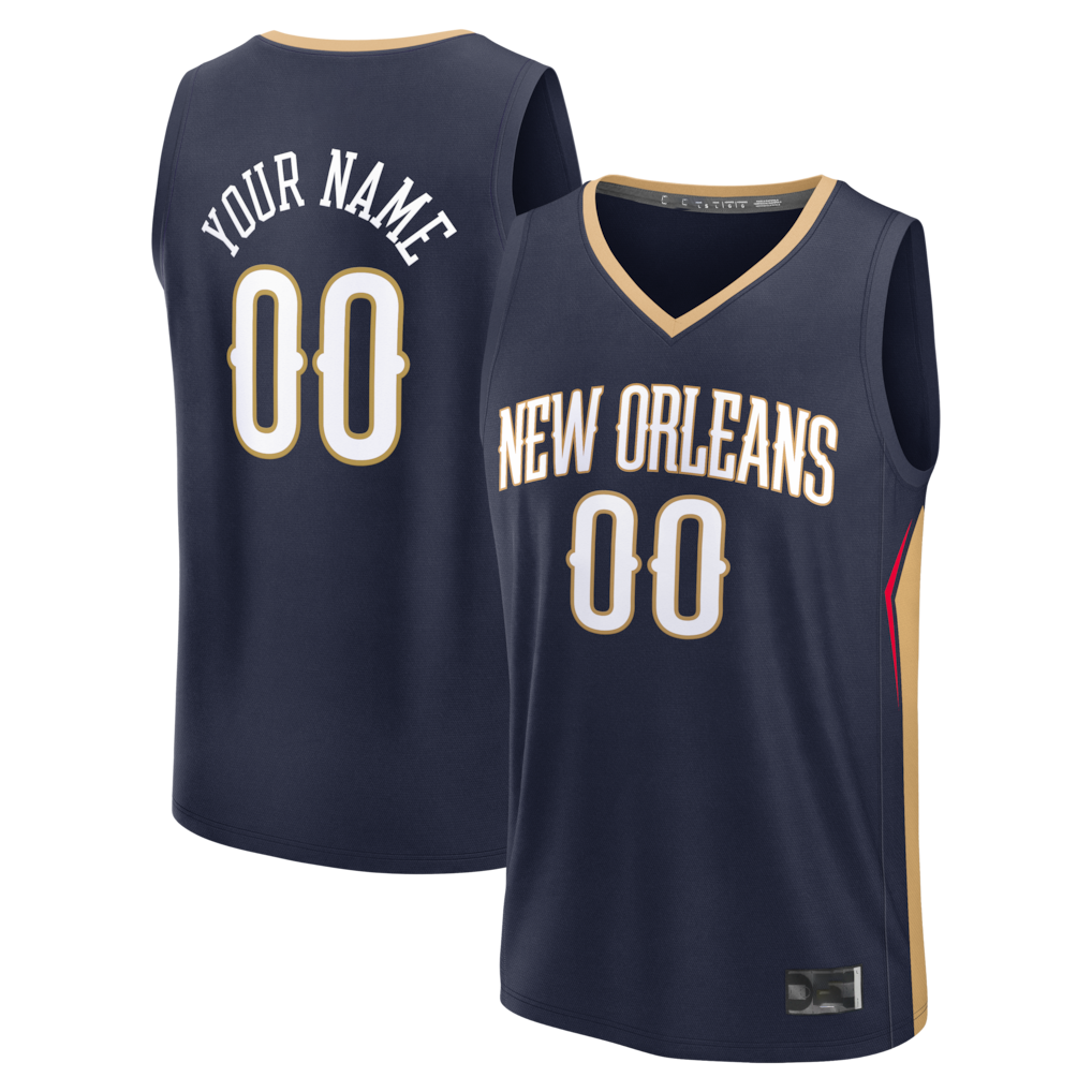 Ldoa Custom NO.Pelicans Navy Fast Break Stitched Jerseys- Icon Edition