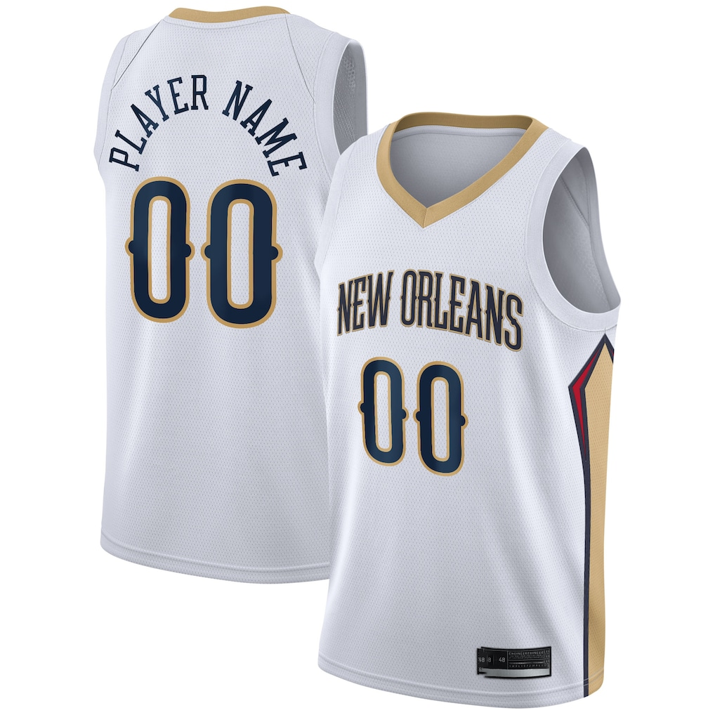 Ldoa Custom NO.Pelicans White 2020-2021 Swingman Stitched Jerseys- Association Edition