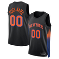 Ldoa Custom NY.Knicks Black Swingman Jerseys - Statement Edition