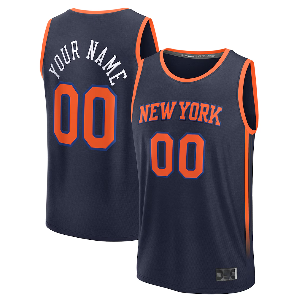 Ldoa Custom NY.Knicks  Navy Fast Break Jerseys - Statement Edition