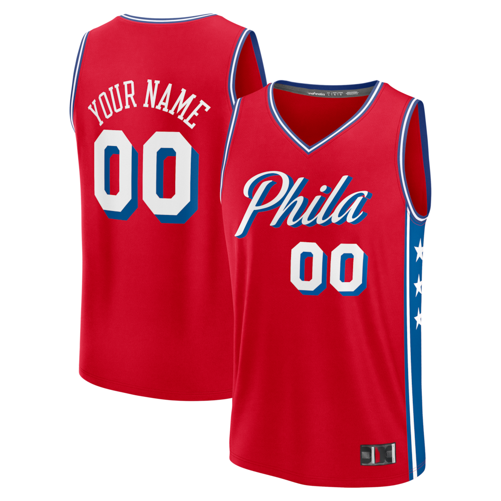Ldoa Custom P.76ers Red Fast Break Jerseys - Icon Edition