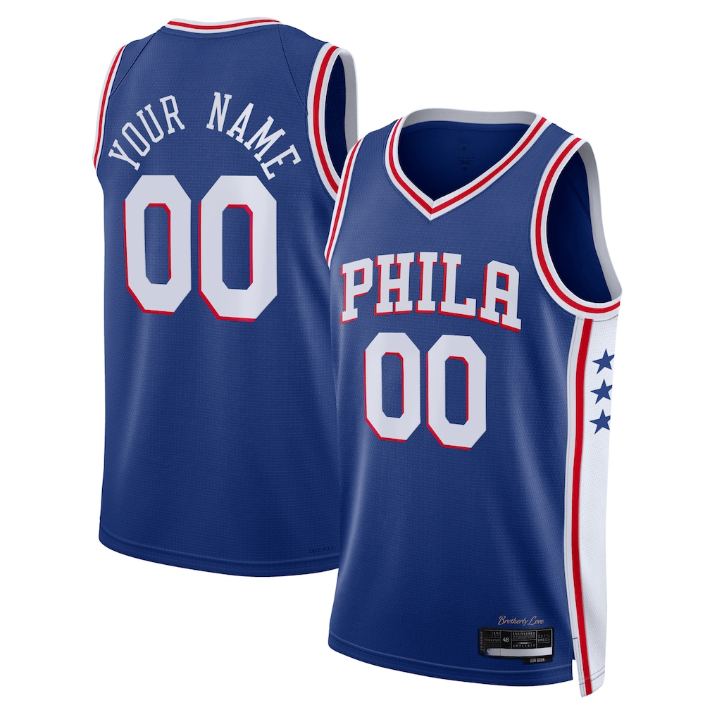 Ldoa Custom P.76ers Royal Authentic Jerseys - Icon Edition