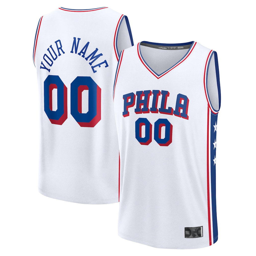 Ldoa Custom P.76ers White Fast Break Jerseys - Association Edition