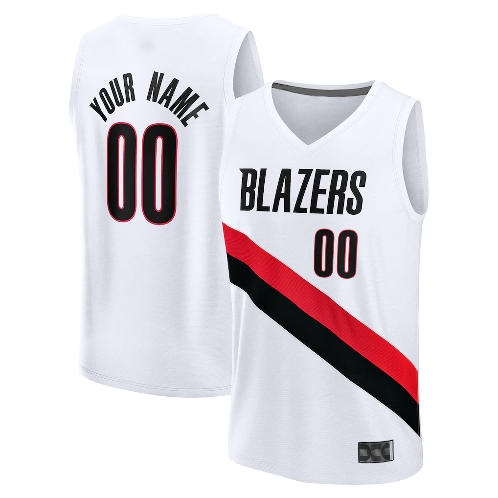 Ldoa Custom PT.Blazers Fanatics White Fast Break Replica Jerseys - Association Edition