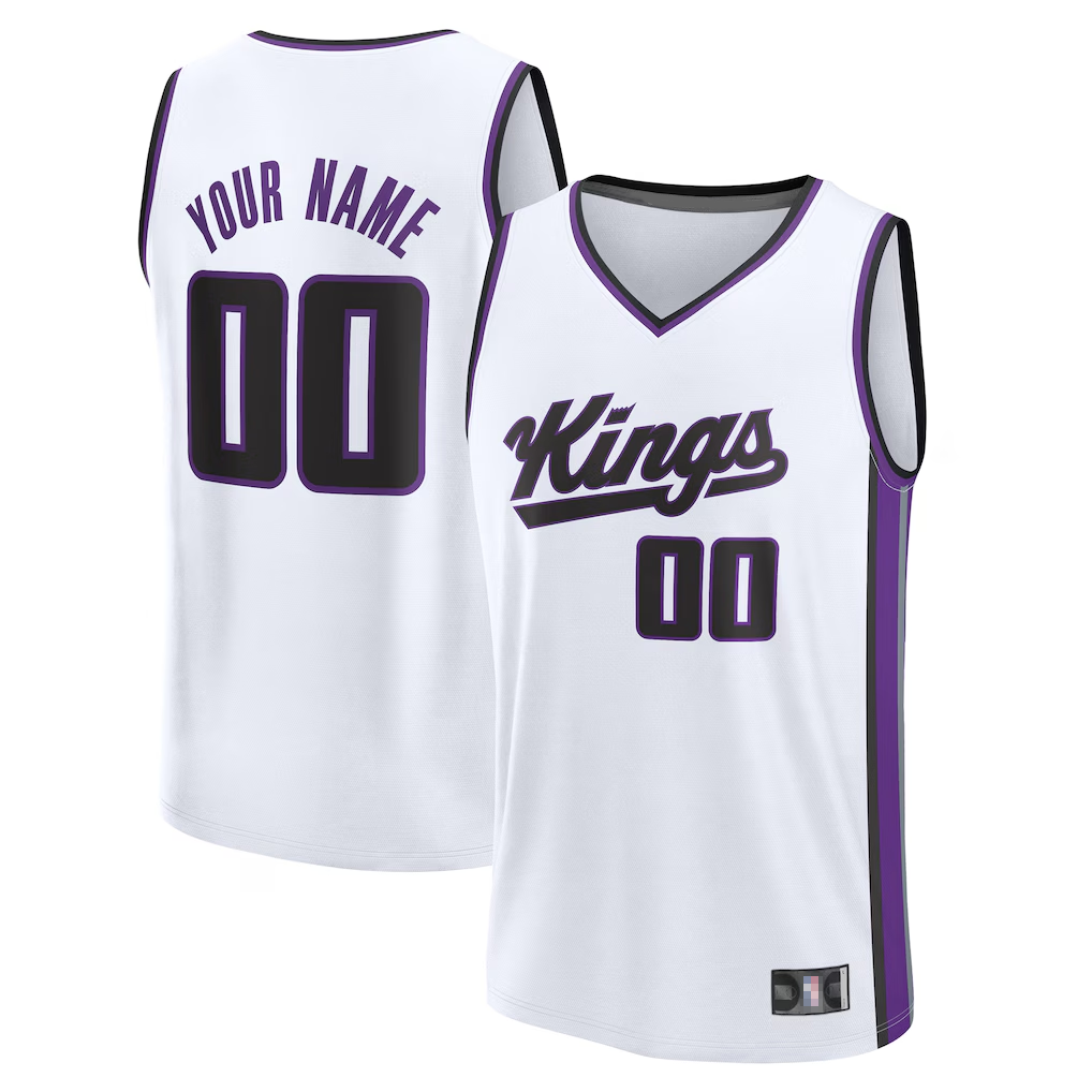 Ldoa Custom S.kings Fanatics White Fast Break Jerseys - Association Edition