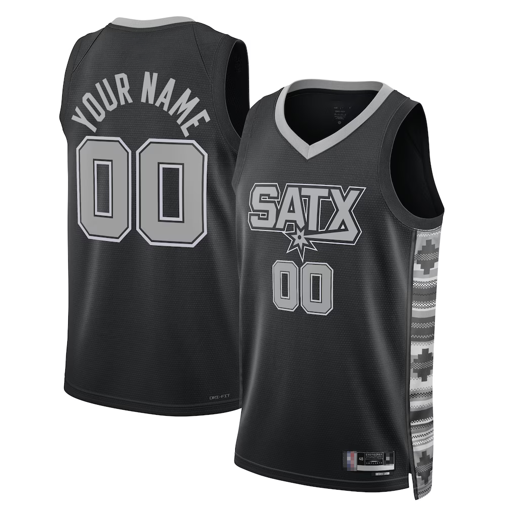 Ldoa Custom SA.Spurs Black 2022-2023 Swingman Jerseys - Statement Edition