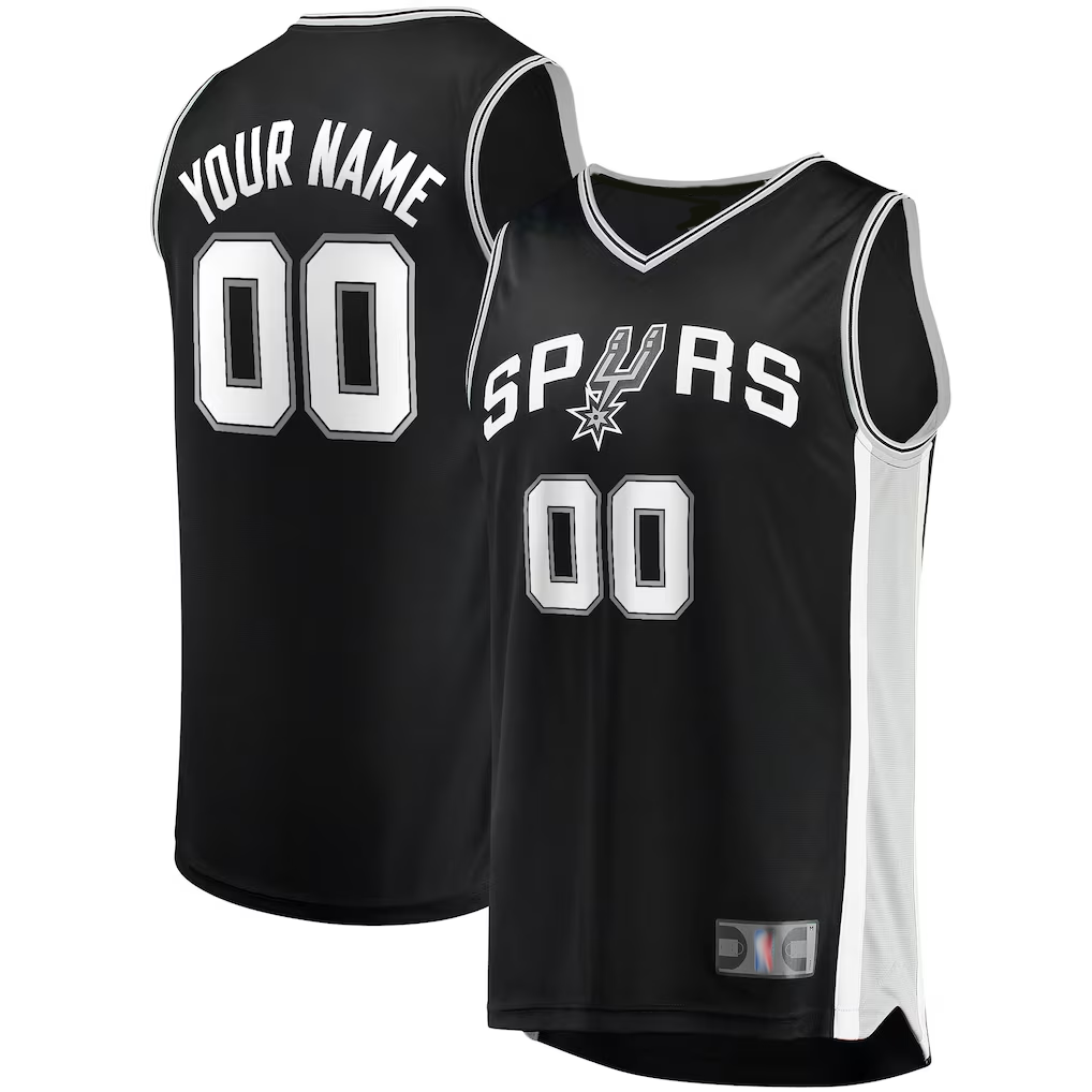 Ldoa Custom SA.Spurs Fanatics Black Fast Break Replica Jerseys - Icon Edition