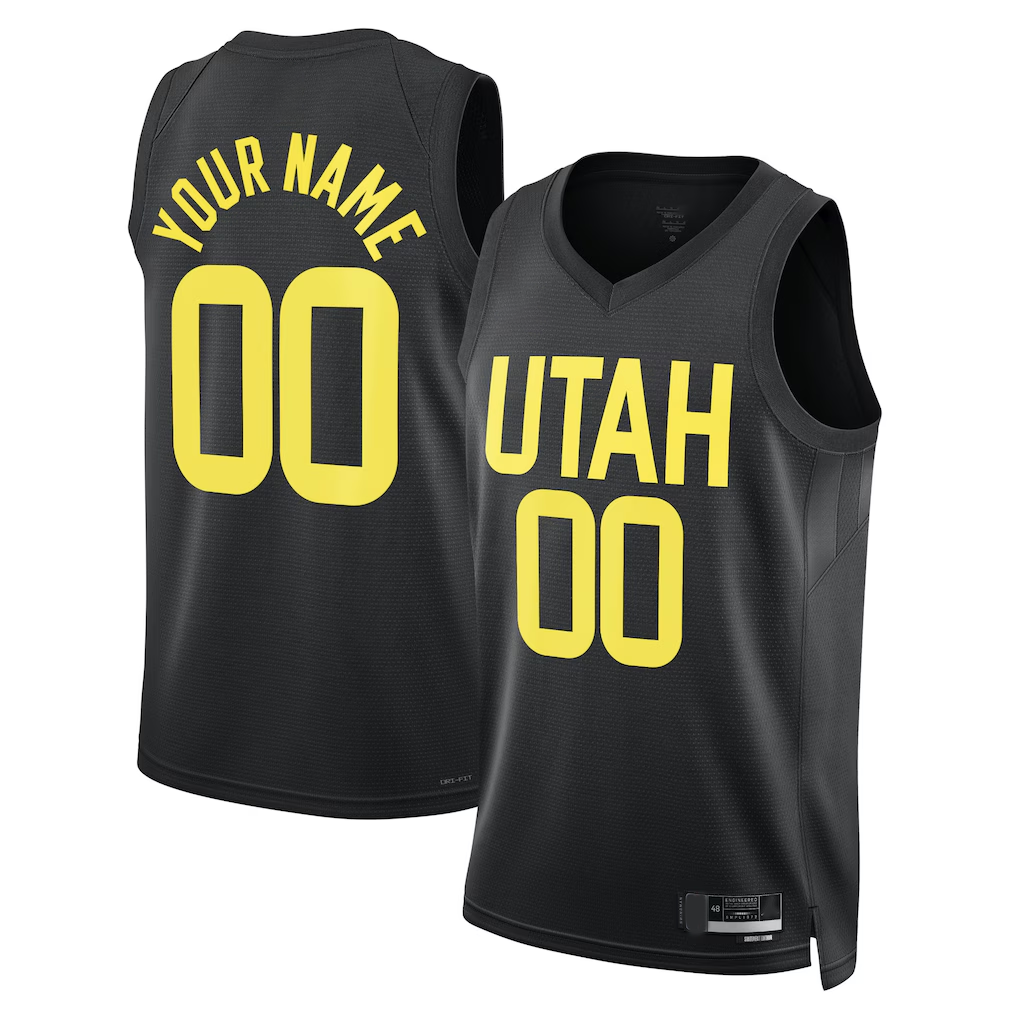 Ldoa Custom U.Jazz Black 2022-2023 Swingman Jerseys- Statement Edition