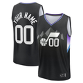 Ldoa Custom U.Jazz Fanatics Black Fast Break Jerseys - Statement Editio
