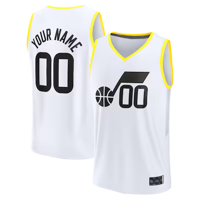 Ldoa Custom U.Jazz Fanatics White Fast Break Replica Jerseys - Association Edition -1