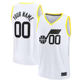 Ldoa Custom U.Jazz Fanatics White Fast Break Replica Jerseys - Association Edition -1