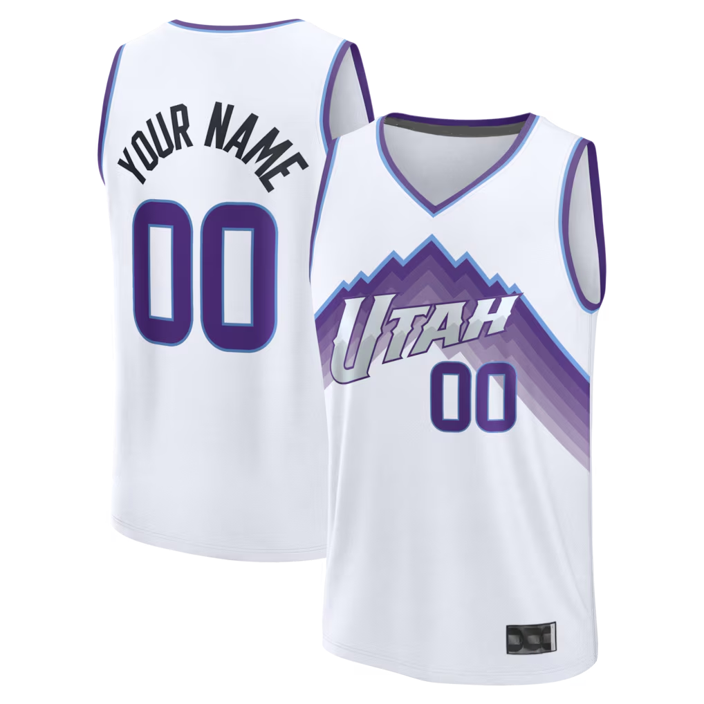 Ldoa Custom U.Jazz Fanatics White Fast Break Replica Jerseys - Association Edition