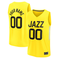 Ldoa Custom U.Jazz Fanatics Yellow Fast Break Replica Jerseys - Icon Edition