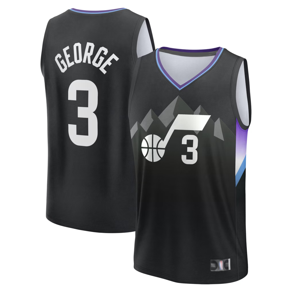 Ldoa U.Jazz #3 Keyonte George Fanatics Black Fast Break Replica Jerseys - Statement Edition