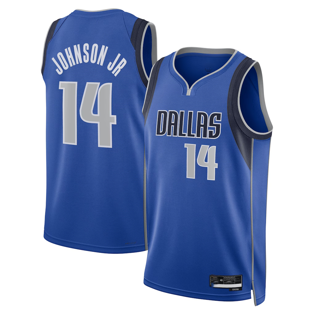 Ldoa D.Mavericks #14 Morez Johnson Jr. Blue Icon Swingman Stitched Jerseys