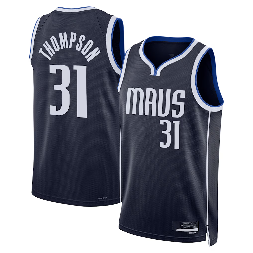 Ldoa D.Mavericks #31 Klay Thompson Navy Statement Edition Swingman Stitched Jerseys