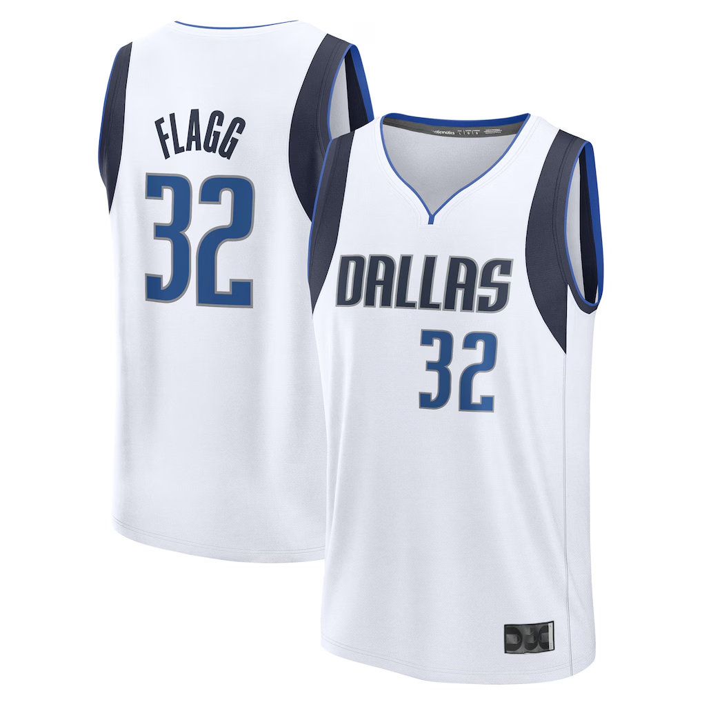 Ldoa D.Mavericks #32 Cooper Flagg White 2025 Draft First Round Pick Fast Break Replica Jerseys - Association Edition
