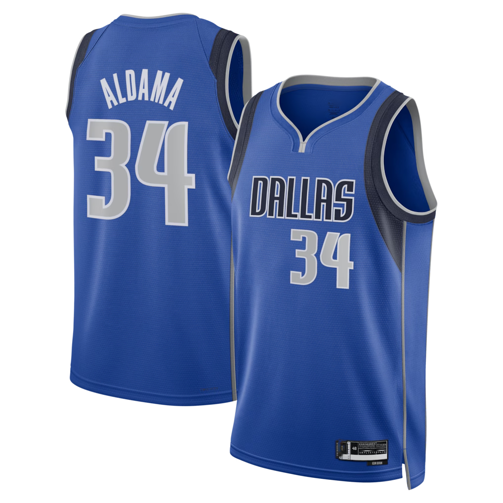 Ldoa D.Mavericks #34 Santi Aldama Blue Icon Edition Swingman Stitched Jerseys
