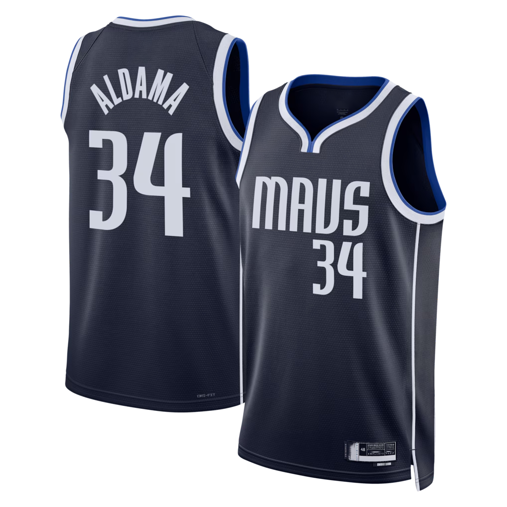 Ldoa D.Mavericks #34 Santi Aldama Navy Statement Edition Swingman Stitched Jerseys