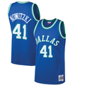 Ldoa D.Mavericks #41 Dirk Nowitzki Mitchell & Ness Blue 199899 Hardwood Classics Swingman Jerseys