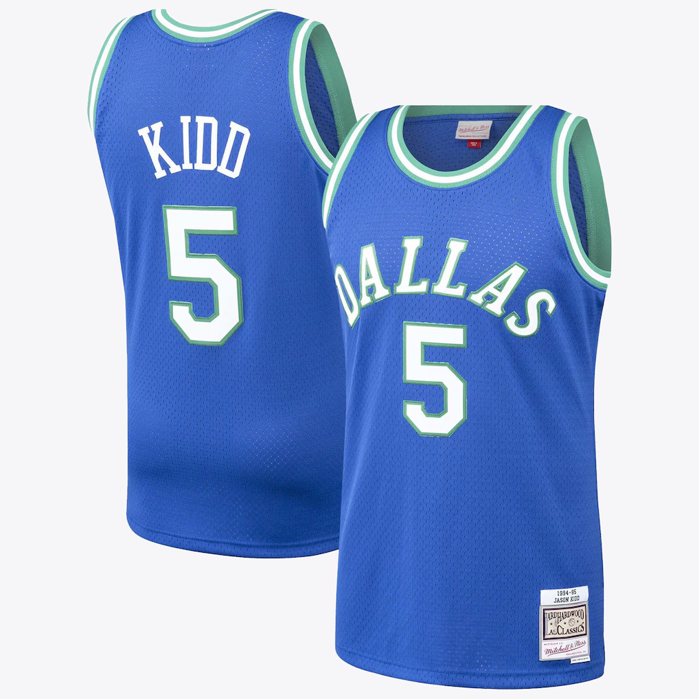 Ldoa D.Mavericks #5 Jason Kidd Hardwood Classics Road Jersey By Mitchell & Ness Stitched Jerseys