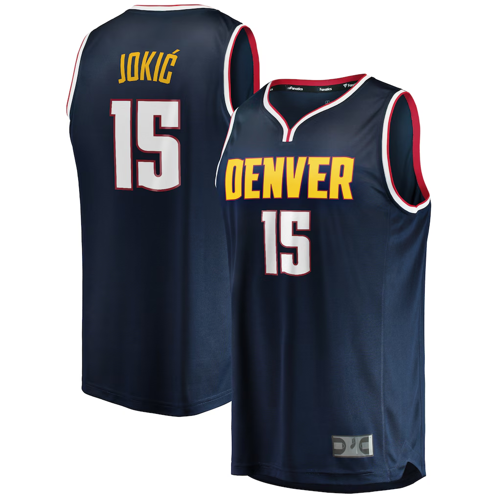 Ldoa D.Nuggets #15 Nikola Jokic  Navy Fast Break Replica Player Jerseys - Icon Edition
