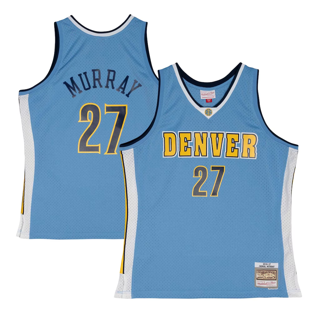 Ldoa D.Nuggets #27 Jamal Murray Mitchell & Ness Powder Blue 2016-17 Throwback Swingman Jerseys