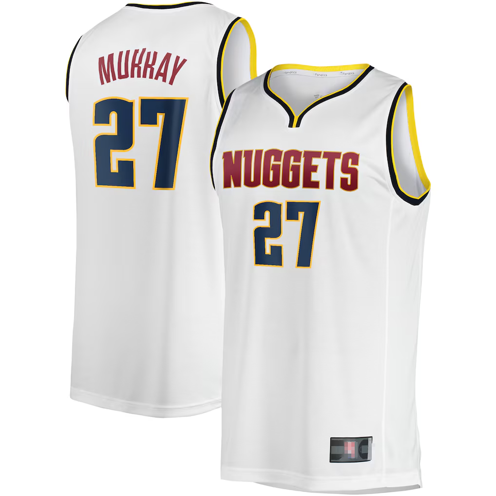 Ldoa D.Nuggets #27 Jamal Murray  White Fast Break Player Jerseys - Association Edition