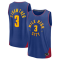 Ldoa D.Nuggets #3 Julian Strawther Blue Fast Break Replica Player Jerseys - Statement Edition