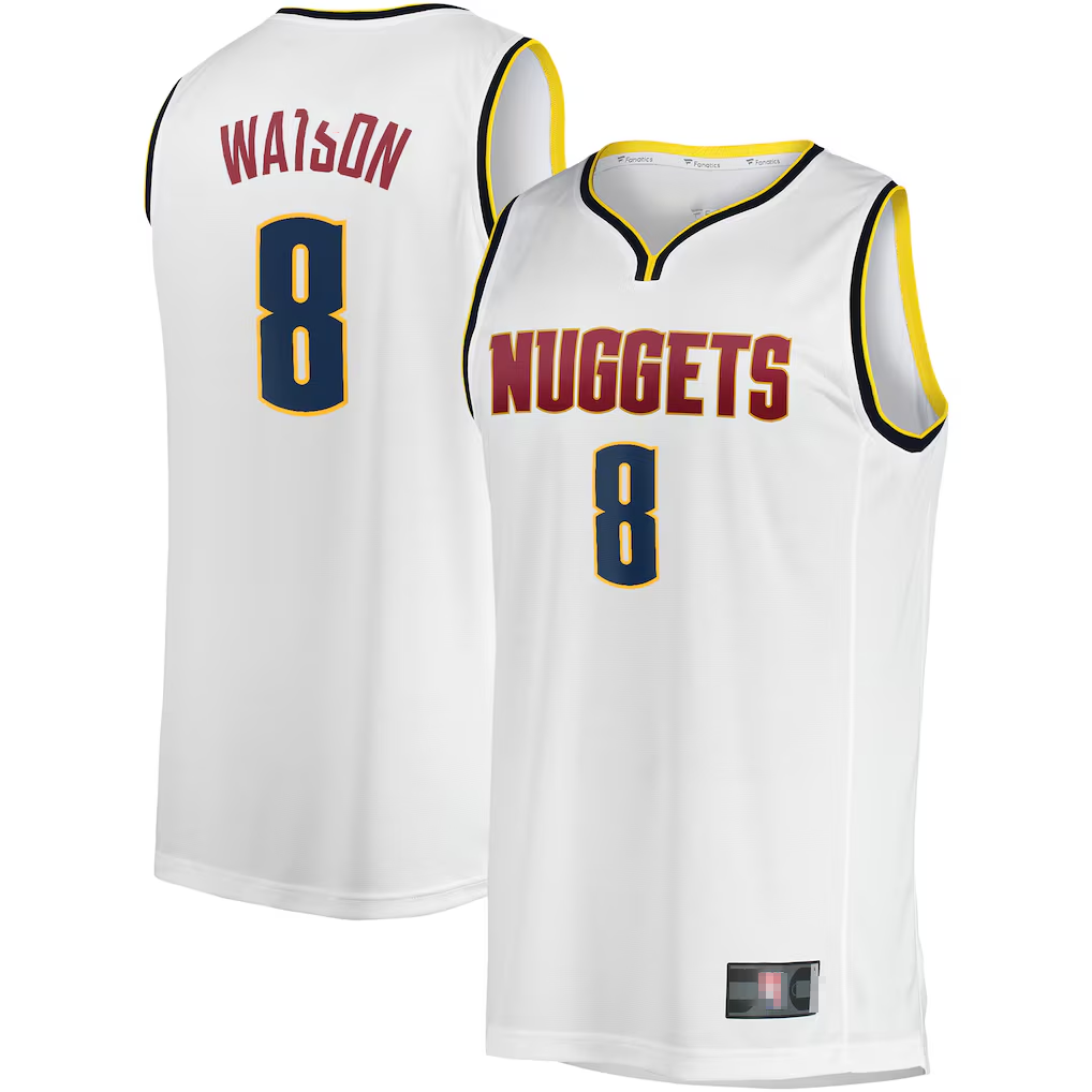 Ldoa D.Nuggets #8 Peyton Watson White Fast Break Player Jerseys - Association Edition