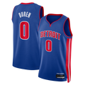 Ldoa D.Pistons #0 Jalen Duren Blue Swingman Jerseys - Icon Edition