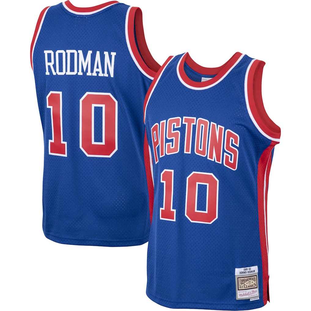 Ldoa D.Pistons #10 Dennis Rodman Mitchell & Ness Royal 198889 Hardwood Classics Swingman Jerseys