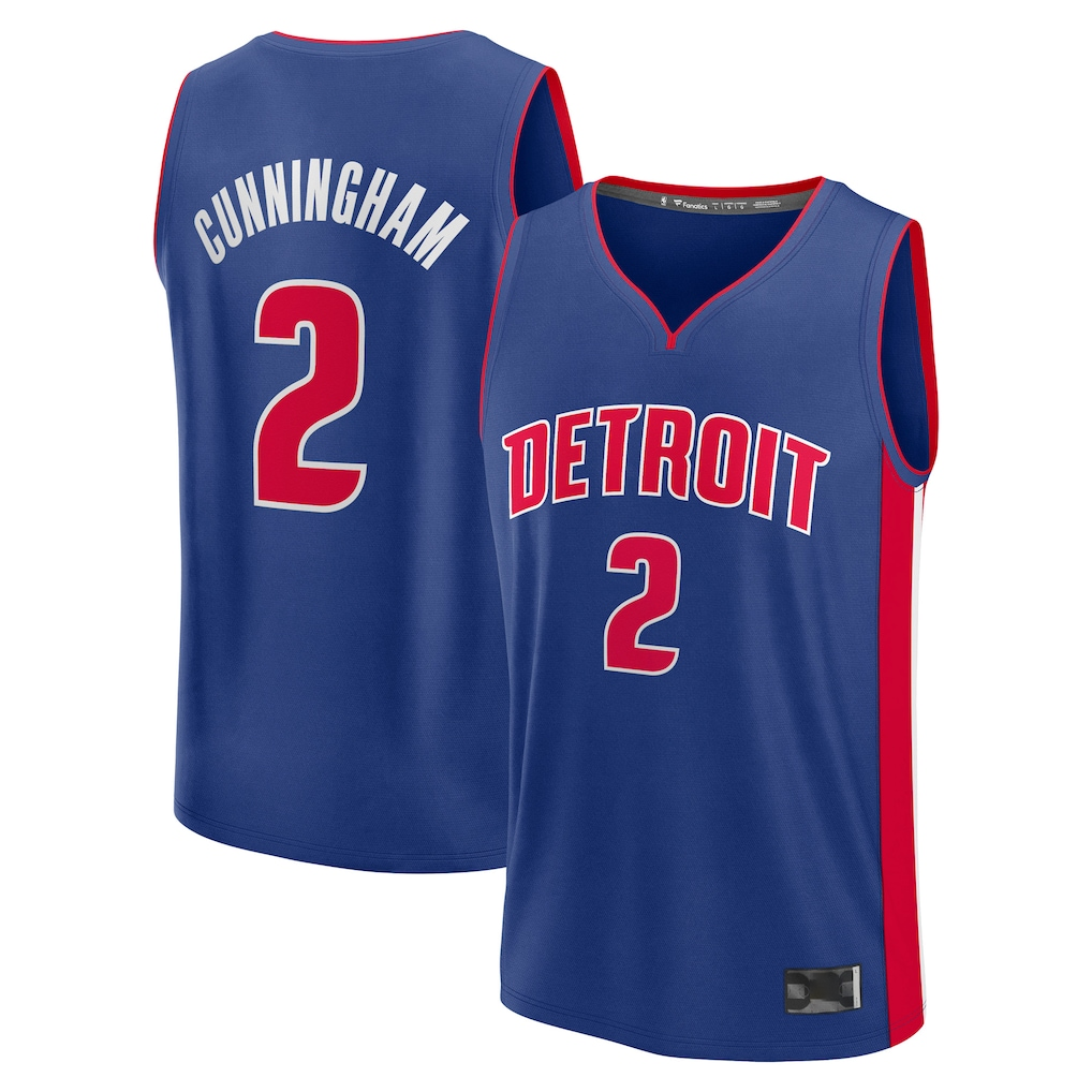 Ldoa D.Pistons #2 Cade Cunningham  Blue Fast Break Replica Player Jerseys - Icon Edition