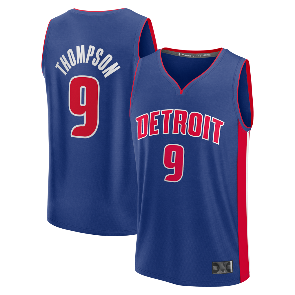 Ldoa D.Pistons #9 Ausar Thompson  Blue Fast Break Jerseys - Icon Edition
