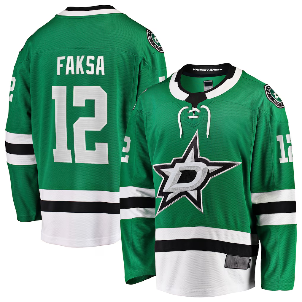 Tuec D.Stars #12 Radek Faksa Kelly Green Home Breakaway Jerseys