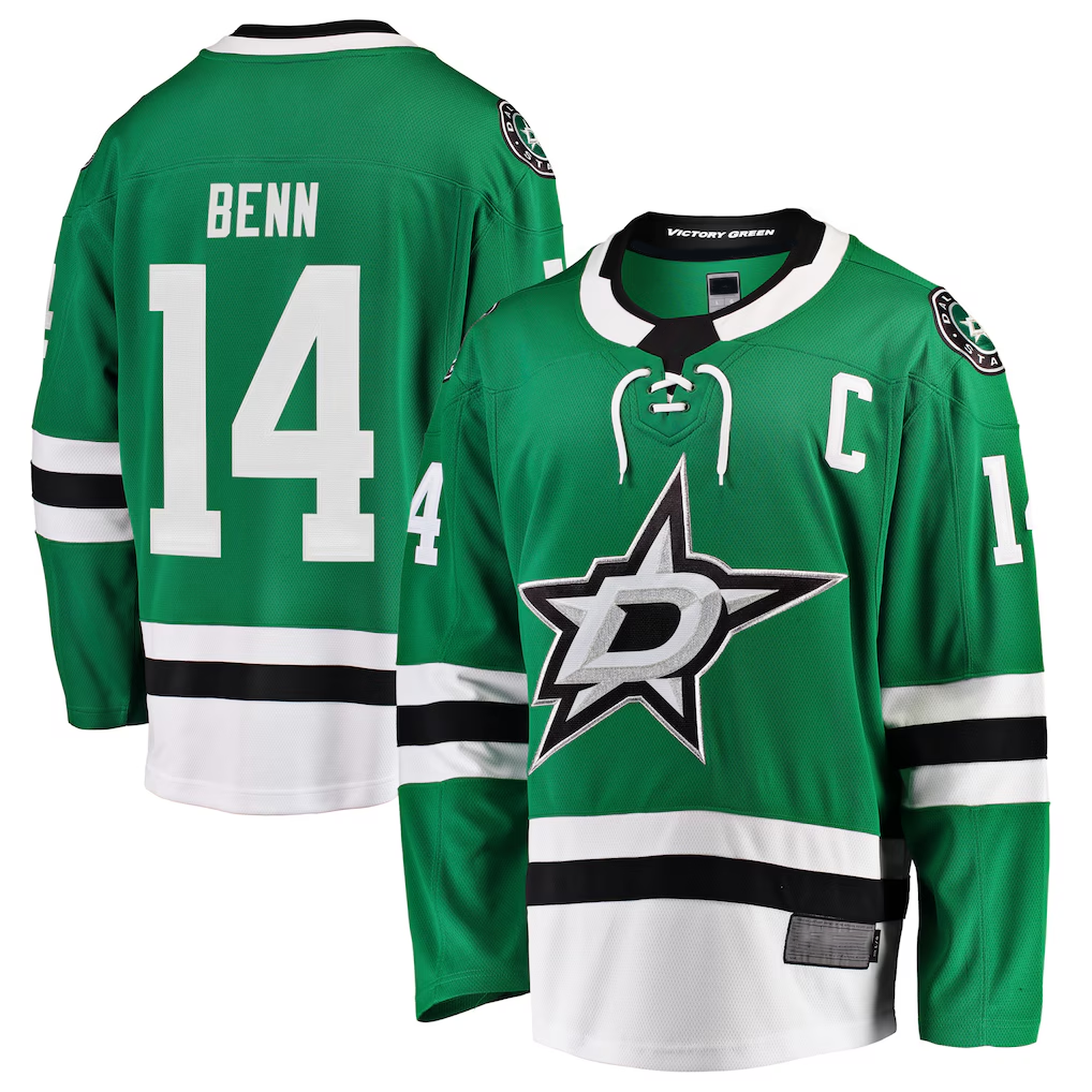 Tuec D.Stars #14 Jamie Benn Green Breakaway Player Jerseys
