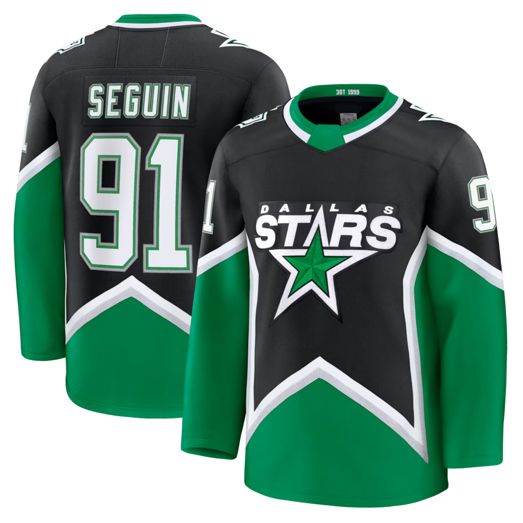Tuec D.Stars #91 Tyler Seguin Black Alternate Premium Jerseys